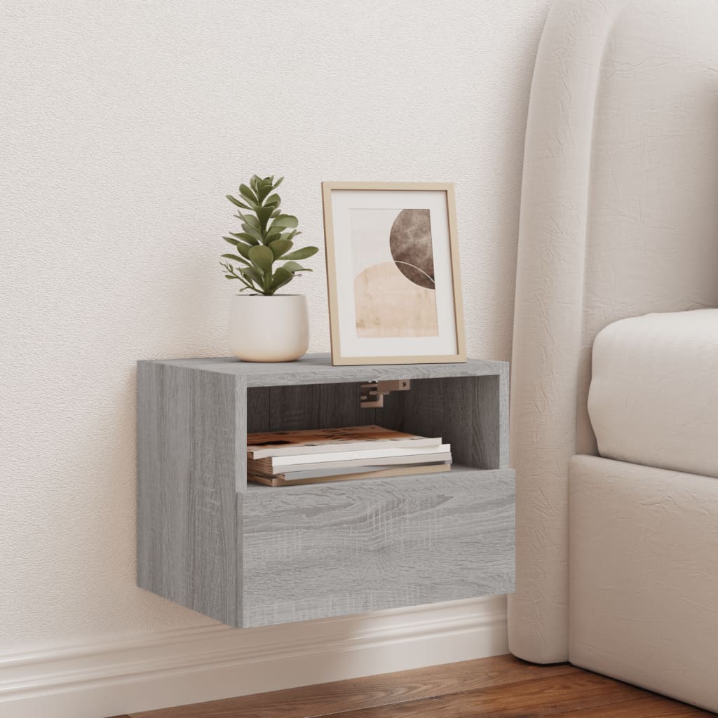 Meuble TV mural sonoma gris 40x30x30 cm bois d'ingénierie - XIOS