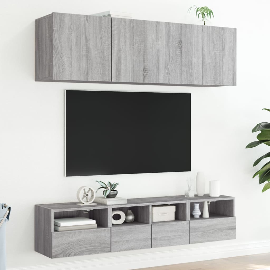 Meuble TV mural sonoma gris 40x30x30 cm bois d'ingénierie - XIOS