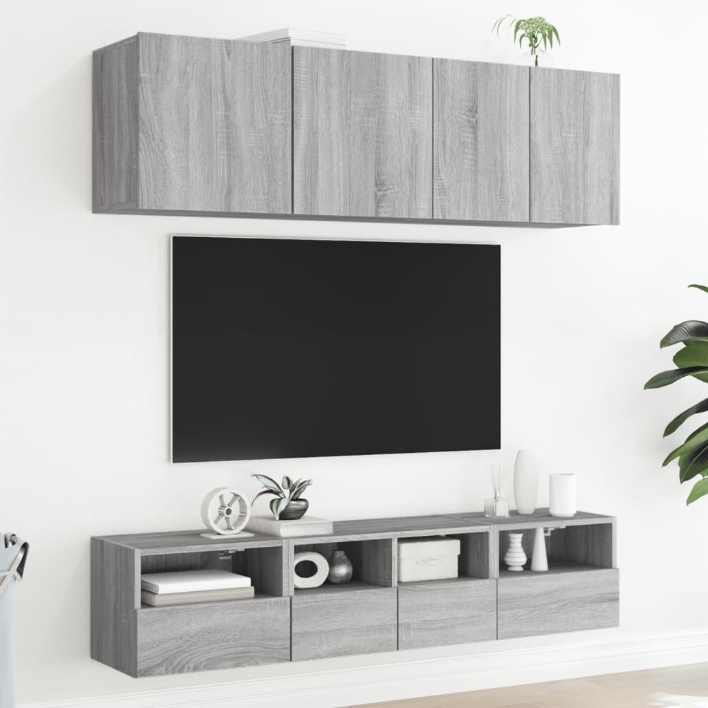 Meubles TV muraux 2pcs sonoma gris 40x30x30cm bois d'ingénierie - XIOS