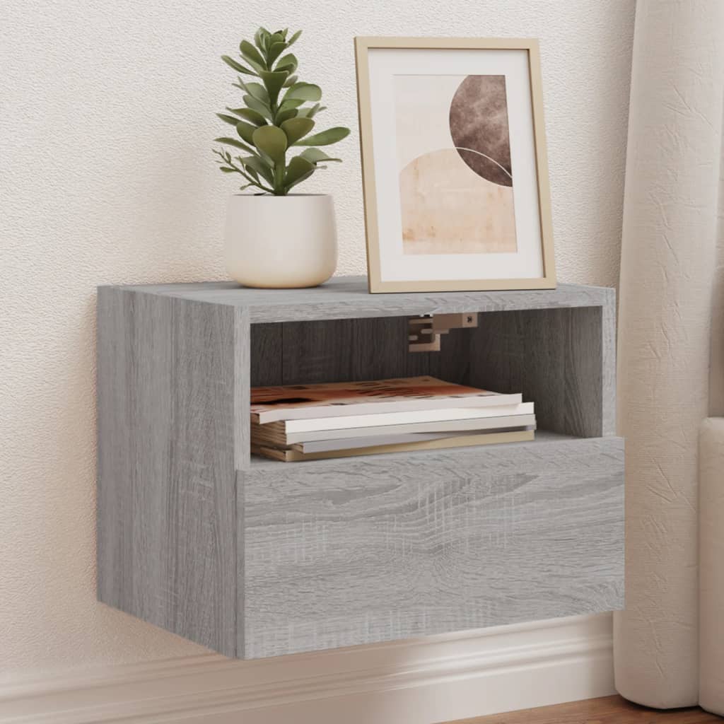 Meubles TV muraux 2pcs sonoma gris 40x30x30cm bois d'ingénierie - XIOS