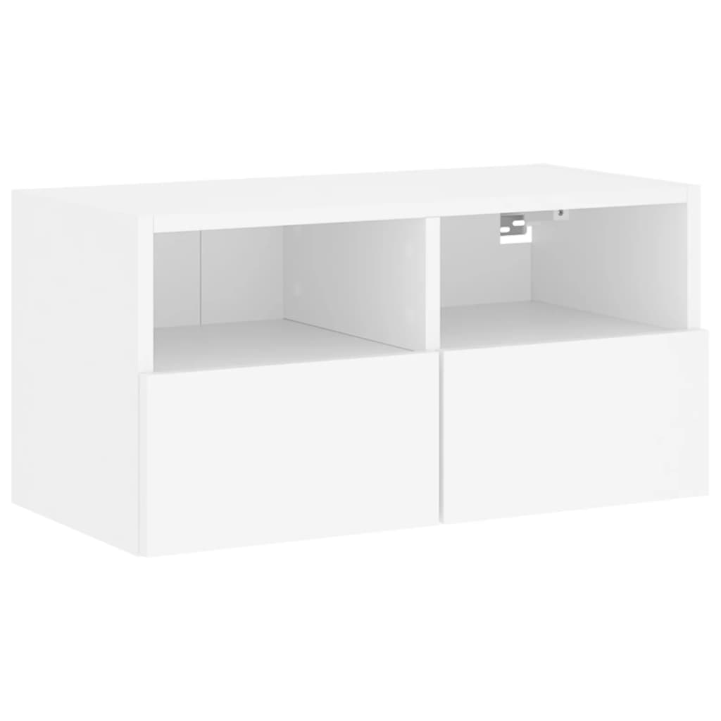 Meuble TV mural blanc 60x30x30 cm bois d'ingénierie - XIOS