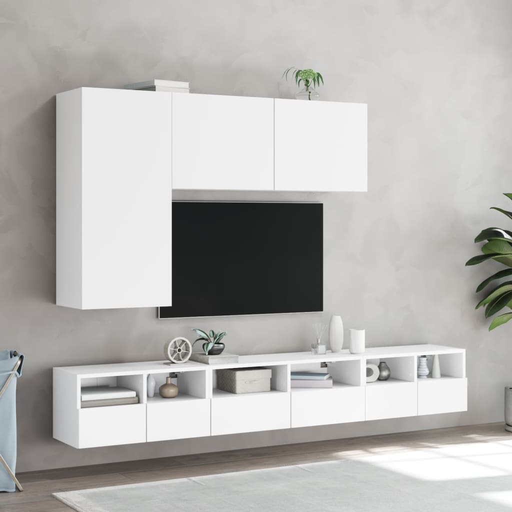 Meuble TV mural blanc 60x30x30 cm bois d'ingénierie - XIOS