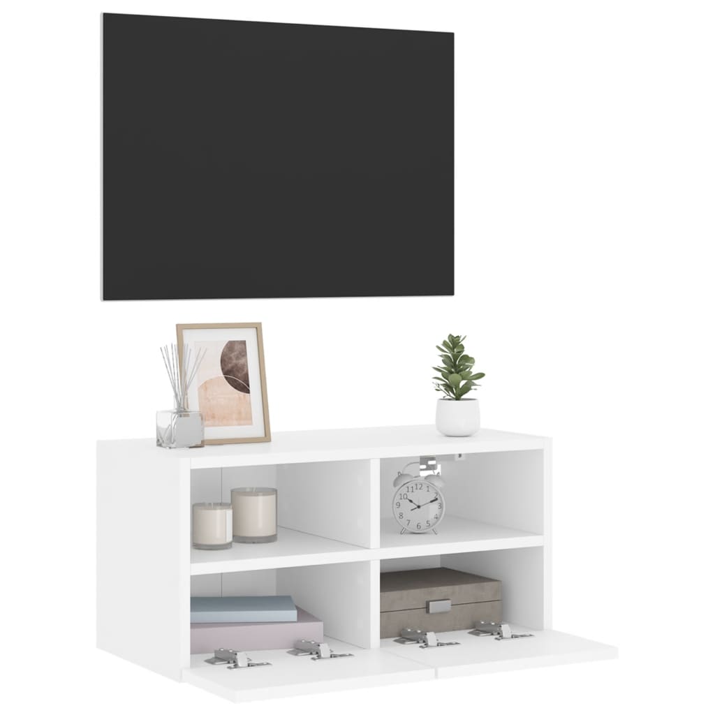 Meuble TV mural blanc 60x30x30 cm bois d'ingénierie - XIOS