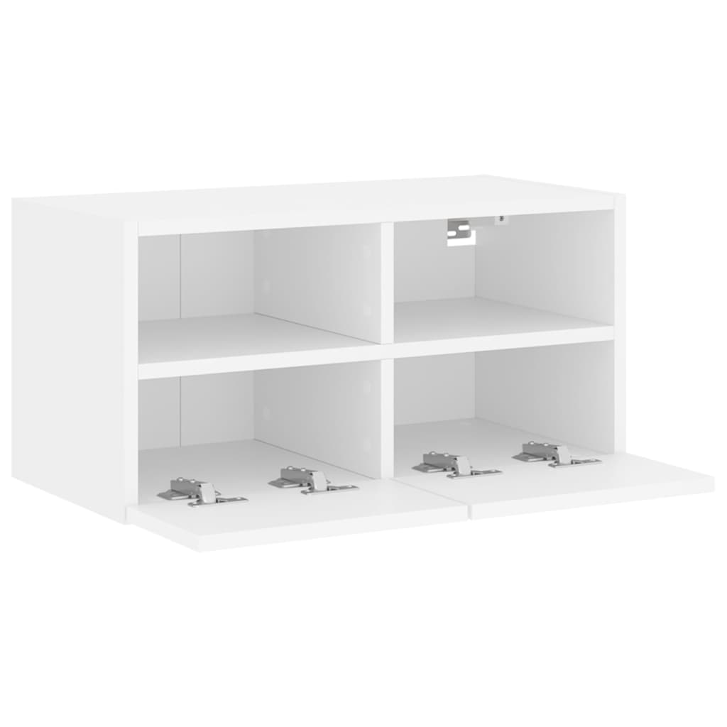 Meuble TV mural blanc 60x30x30 cm bois d'ingénierie - XIOS