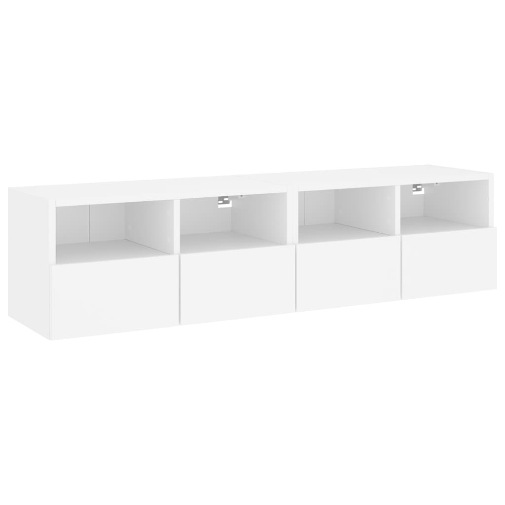 Meubles TV muraux 2 pcs blanc 60x30x30 cm bois d'ingénierie - XIOS