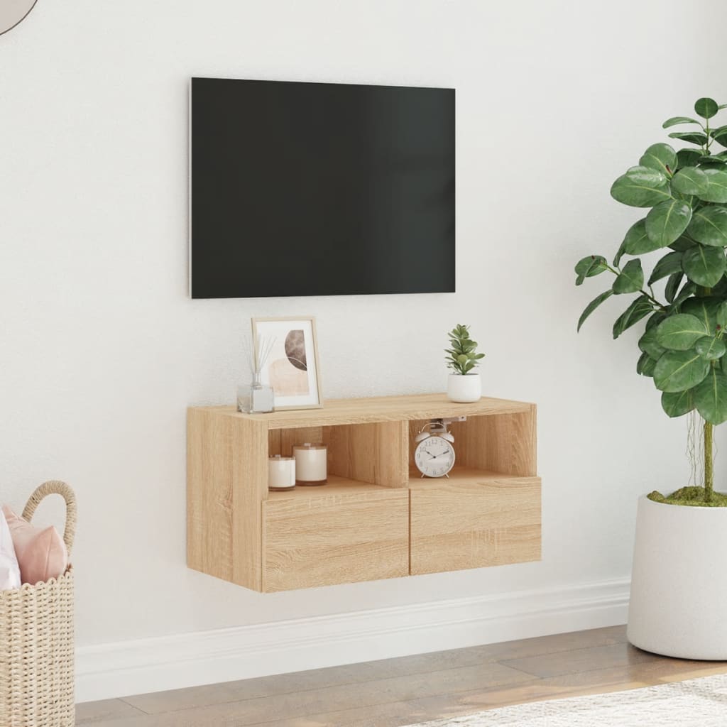 Meuble TV mural chêne sonoma 60x30x30 cm bois d'ingénierie - XIOS