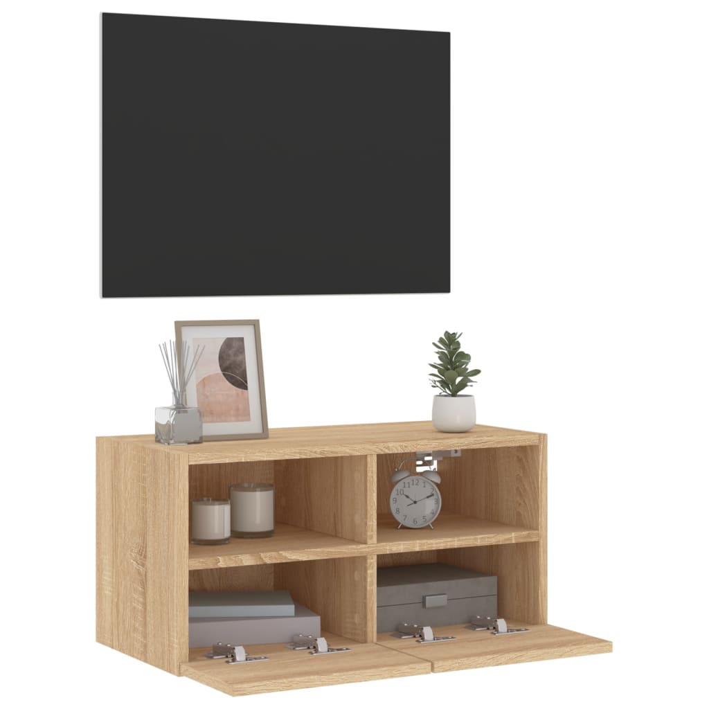 Meuble TV mural chêne sonoma 60x30x30 cm bois d'ingénierie - XIOS