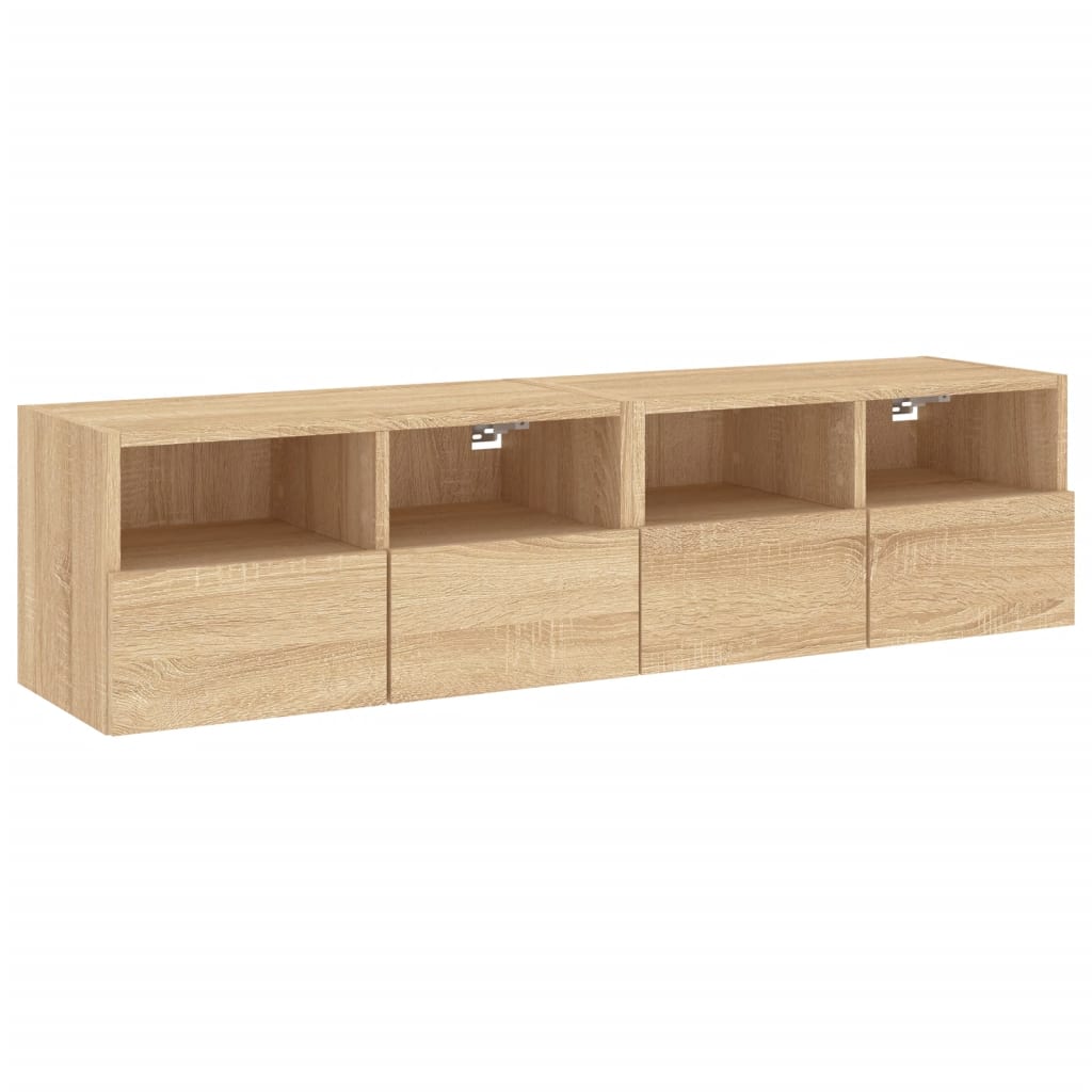 Meubles TV muraux 2 pcs chêne sonoma 60x30x30cm bois ingénierie - XIOS