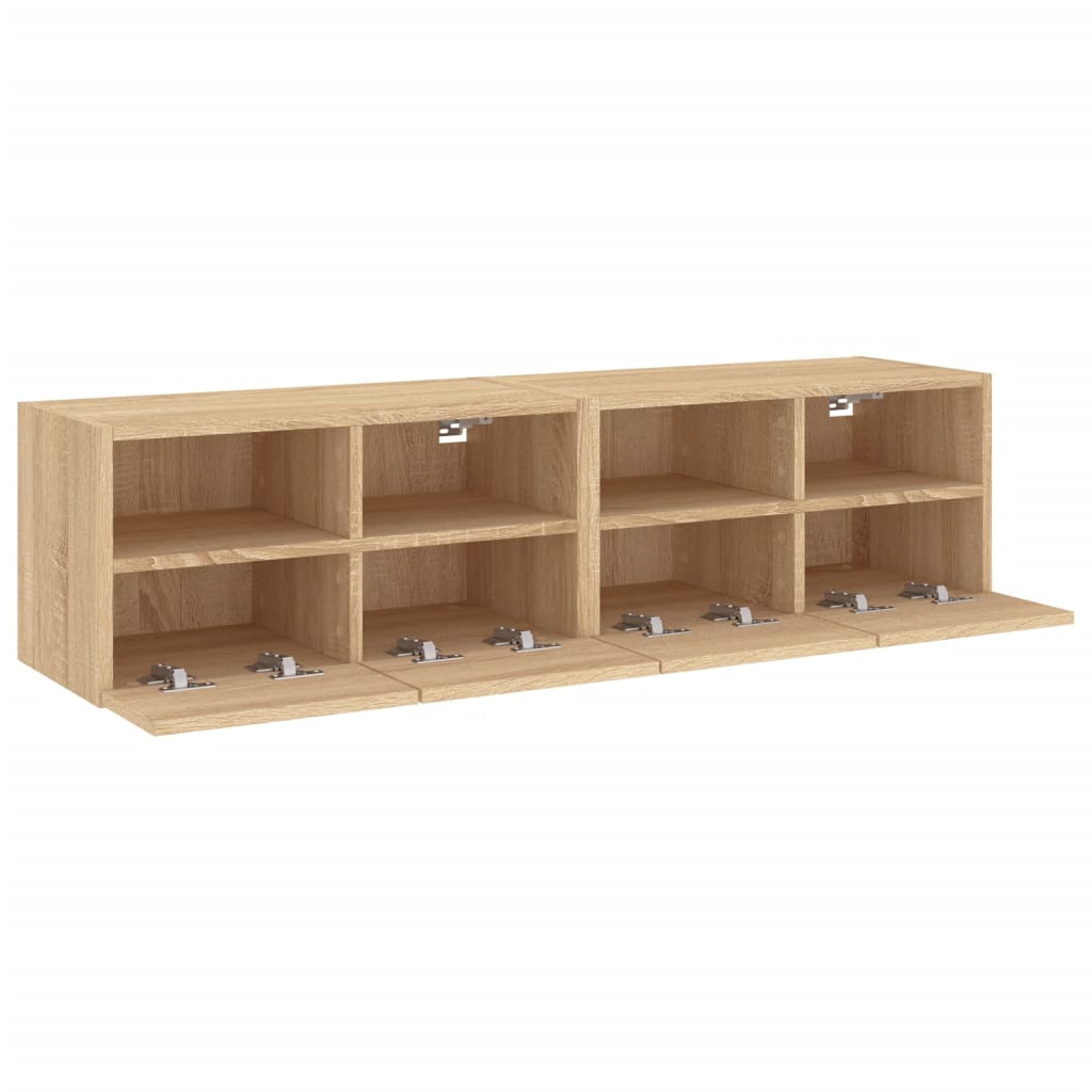 Meubles TV muraux 2 pcs chêne sonoma 60x30x30cm bois ingénierie - XIOS