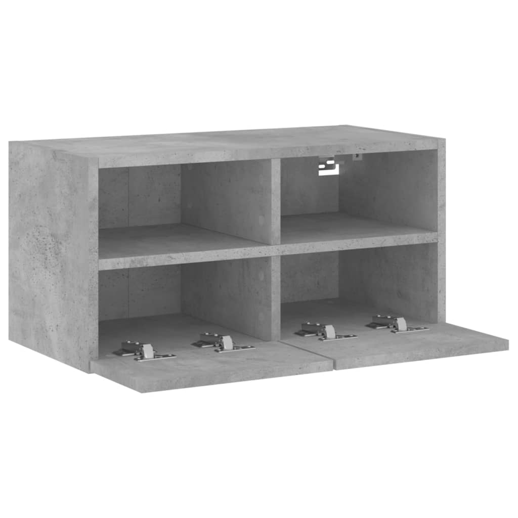 Meuble TV mural gris béton 60x30x30 cm bois d'ingénierie - XIOS