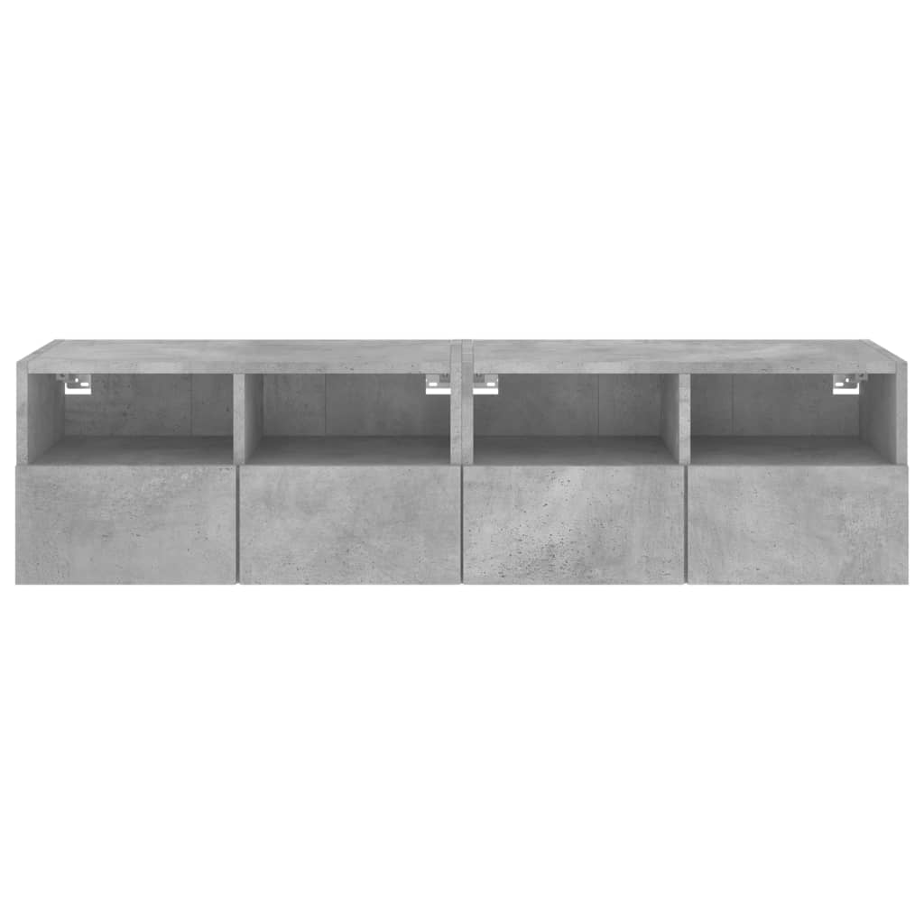 Meubles TV muraux 2 pcs gris béton 60x30x30cm bois d'ingénierie - XIOS