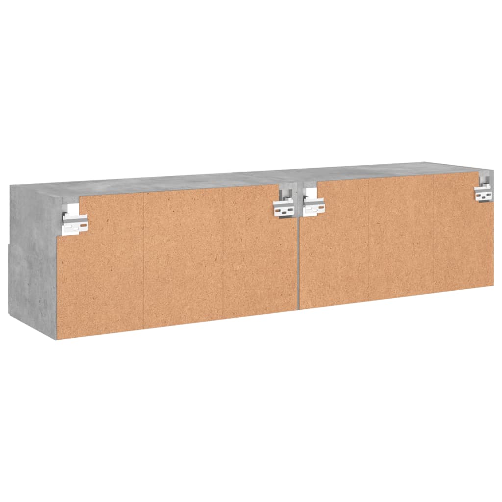 Meubles TV muraux 2 pcs gris béton 60x30x30cm bois d'ingénierie - XIOS