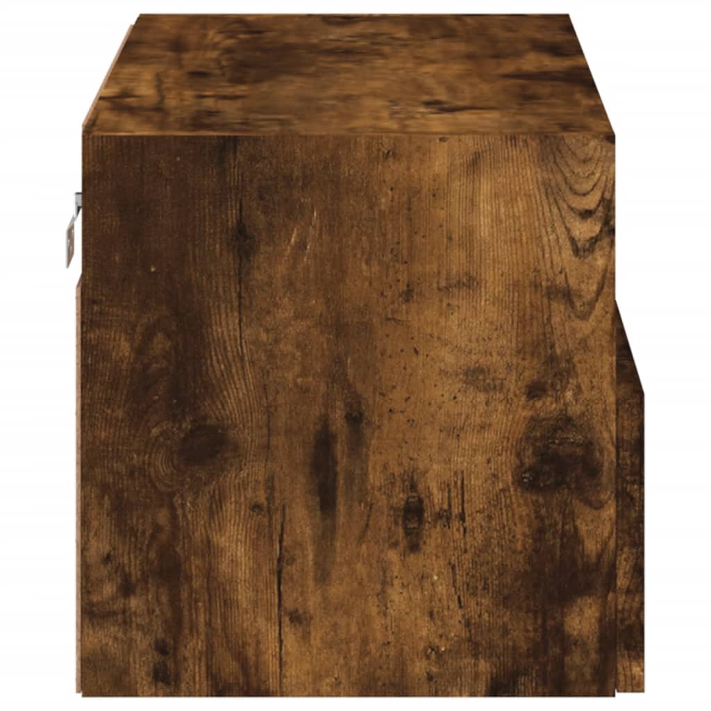 Meuble TV mural chêne fumé 60x30x30 cm bois d'ingénierie - XIOS