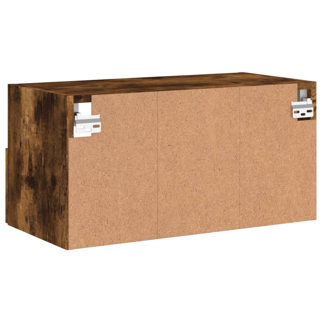 Meuble TV mural chêne fumé 60x30x30 cm bois d'ingénierie - XIOS
