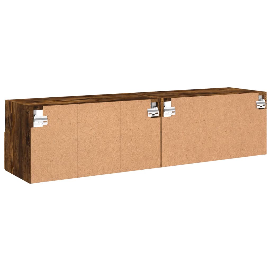 Meubles TV muraux 2 pcs chêne fumé 60x30x30cm bois d'ingénierie - XIOS