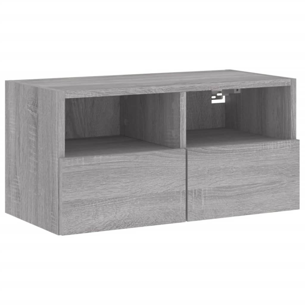 Meuble TV mural sonoma gris 60x30x30 cm bois d'ingénierie - XIOS