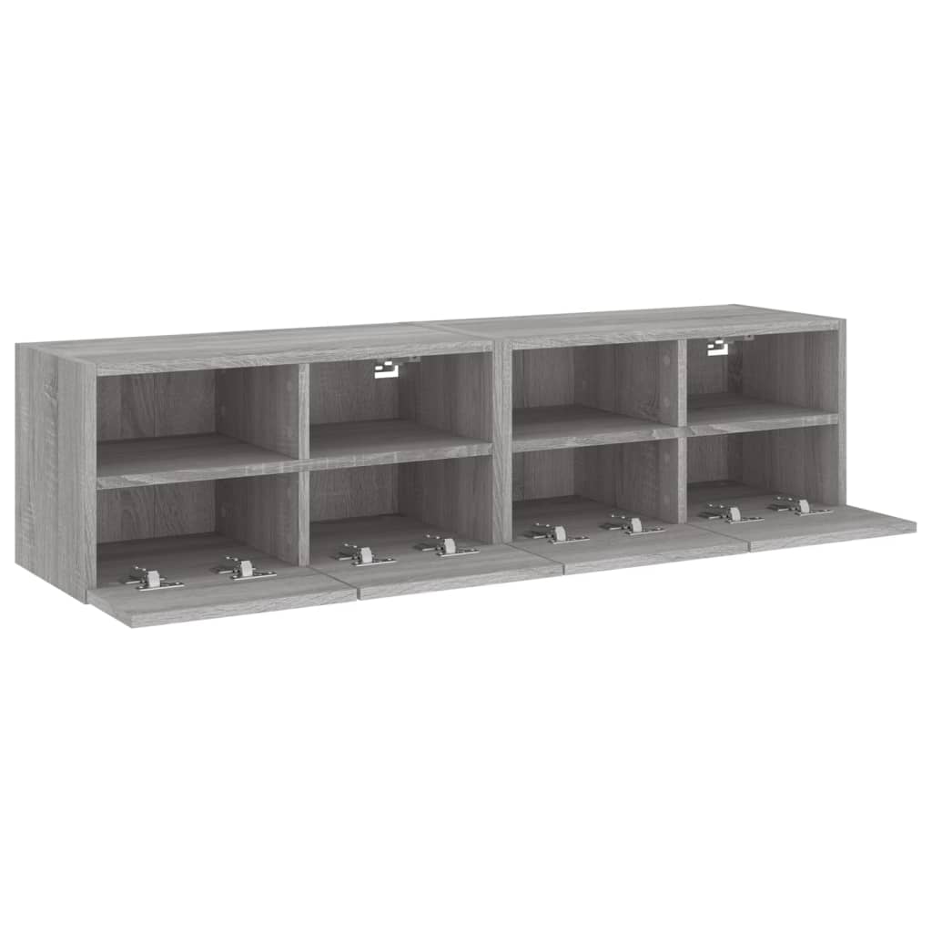 Meubles TV muraux 2pcs sonoma gris 60x30x30cm bois d'ingénierie - XIOS