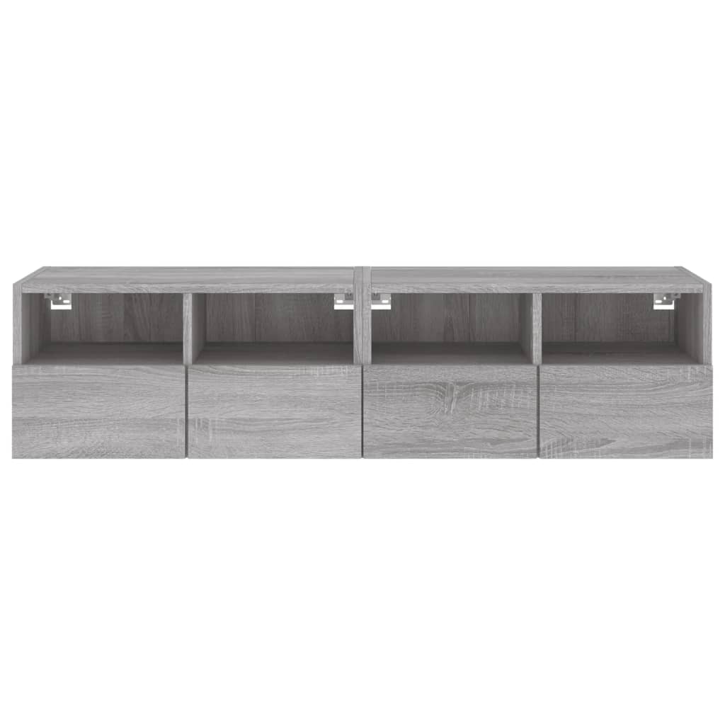 Meubles TV muraux 2pcs sonoma gris 60x30x30cm bois d'ingénierie - XIOS