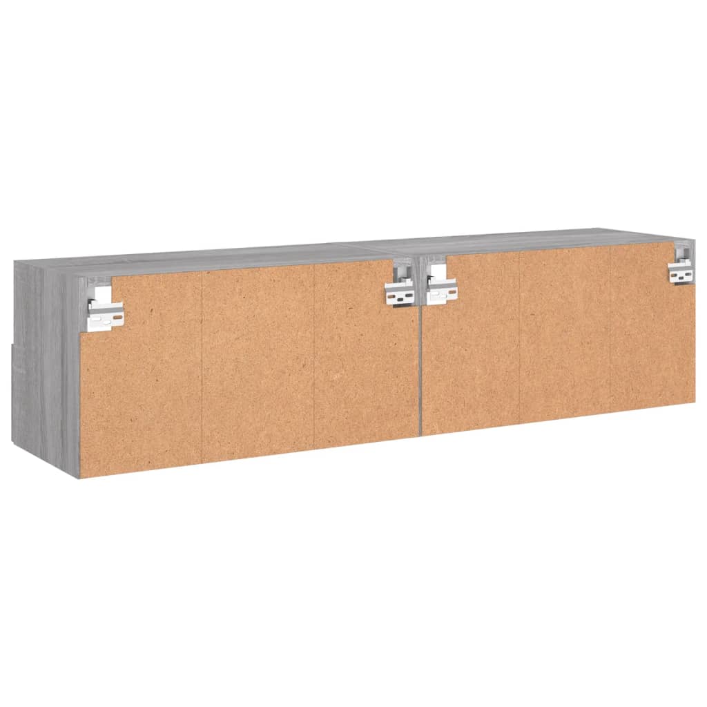 Meubles TV muraux 2pcs sonoma gris 60x30x30cm bois d'ingénierie - XIOS