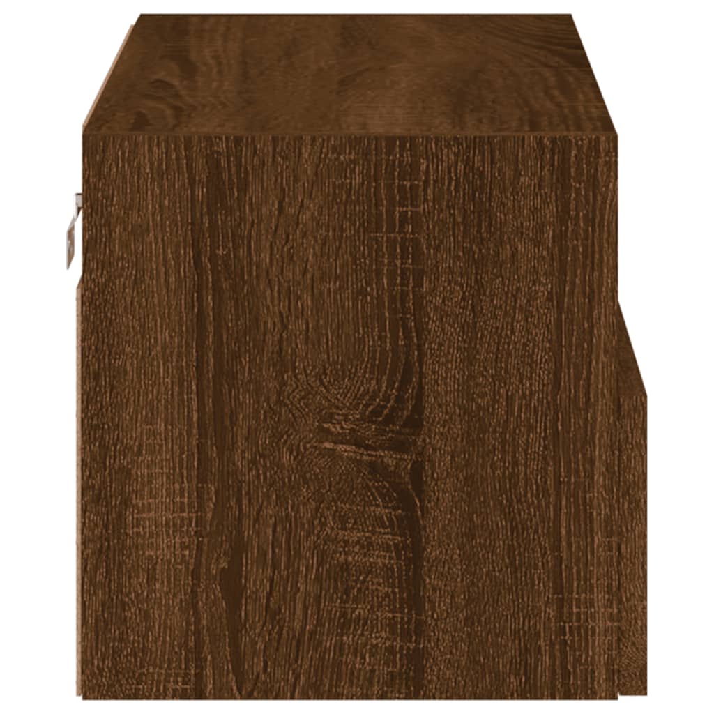 Meuble TV mural chêne marron 60x30x30 cm bois d'ingénierie - XIOS