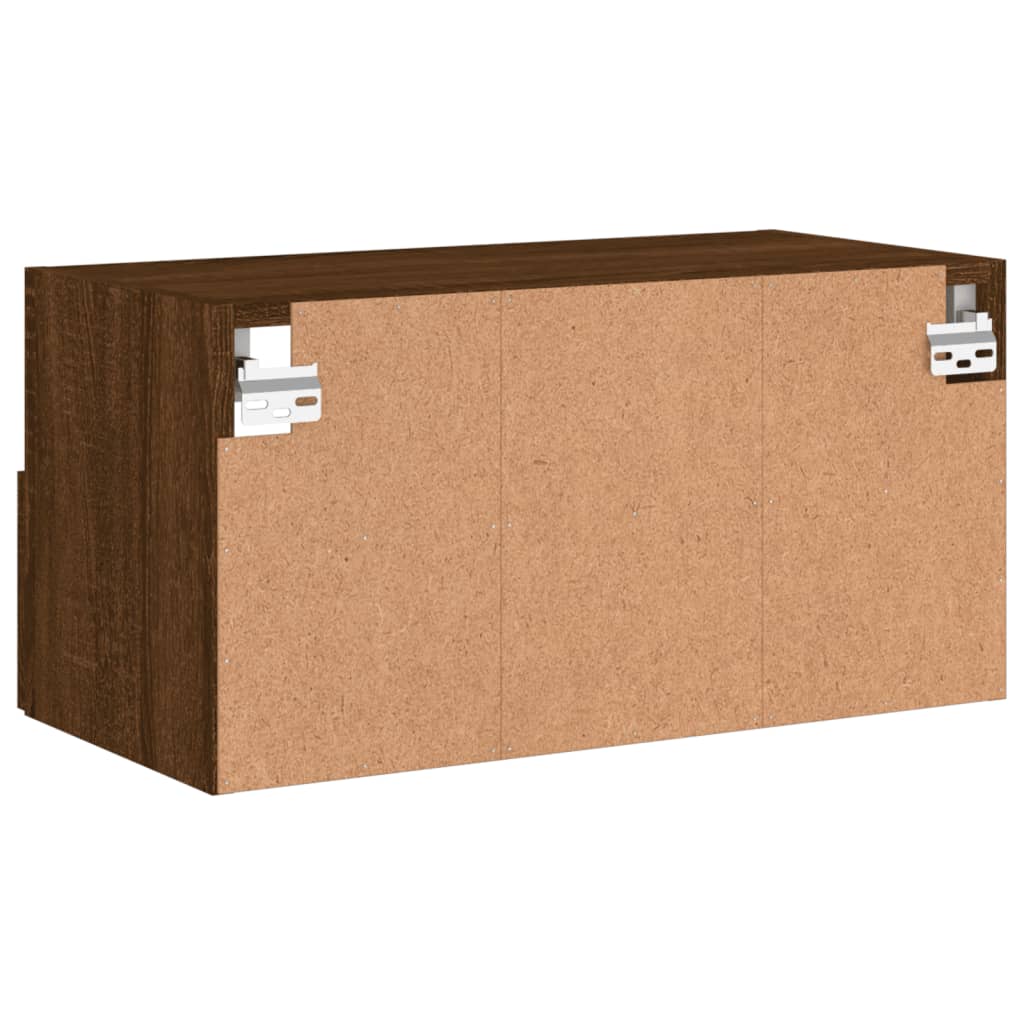 Meuble TV mural chêne marron 60x30x30 cm bois d'ingénierie - XIOS