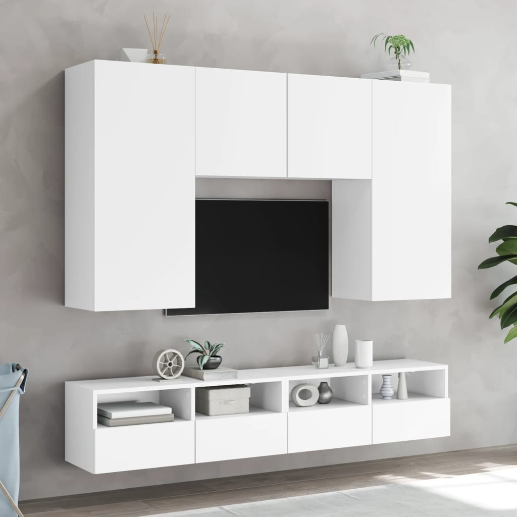 Meuble TV mural blanc 80x30x30 cm bois d'ingénierie - XIOS