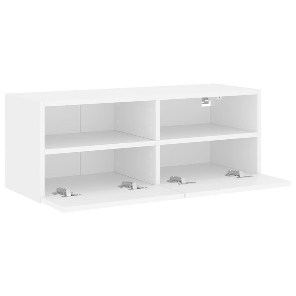 Meuble TV mural blanc 80x30x30 cm bois d'ingénierie - XIOS