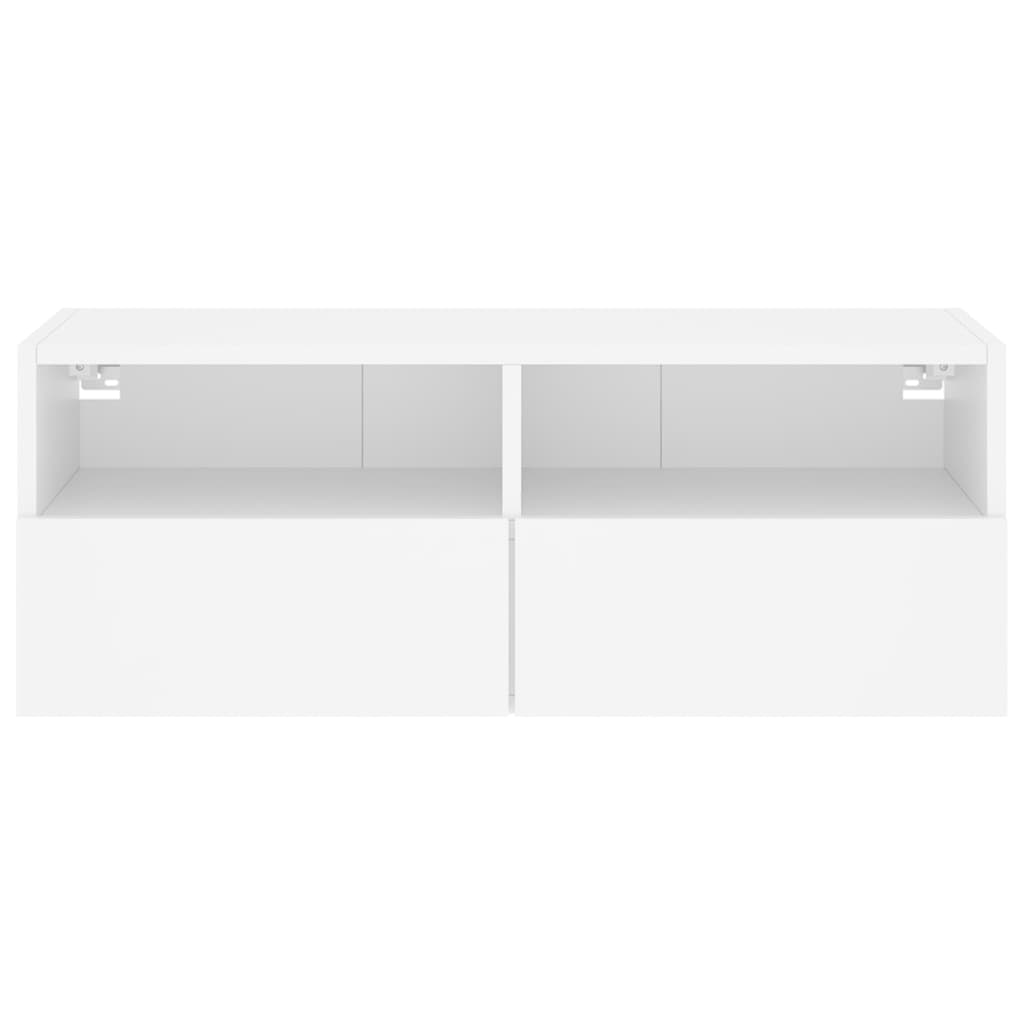 Meuble TV mural blanc 80x30x30 cm bois d'ingénierie - XIOS