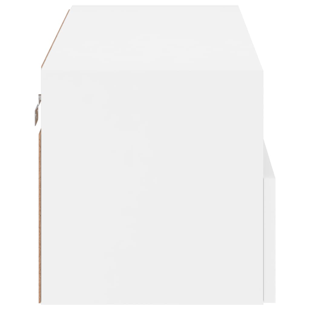 Meuble TV mural blanc 80x30x30 cm bois d'ingénierie - XIOS