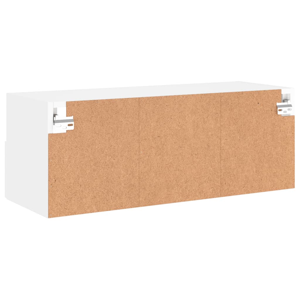Meuble TV mural blanc 80x30x30 cm bois d'ingénierie - XIOS