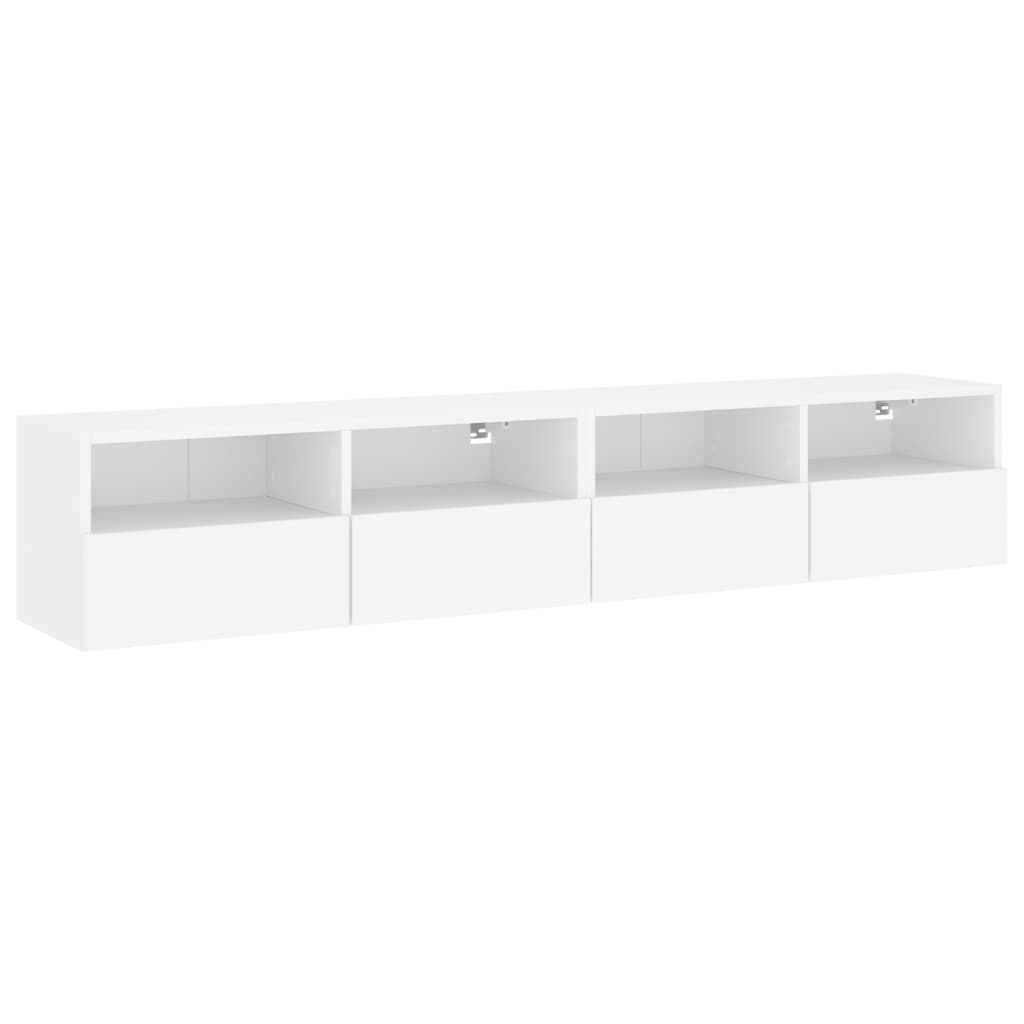 Meubles TV muraux 2 pcs blanc 80x30x30 cm bois d'ingénierie - XIOS