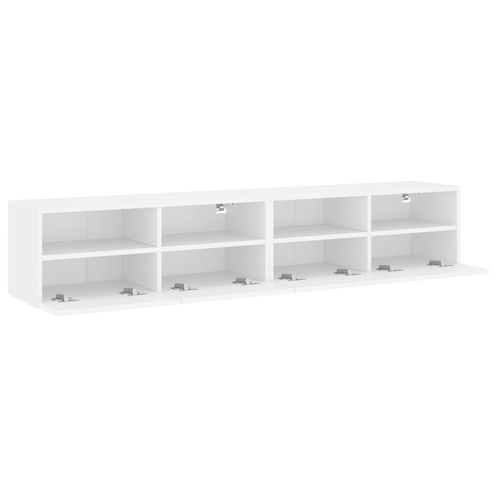 Meubles TV muraux 2 pcs blanc 80x30x30 cm bois d'ingénierie - XIOS