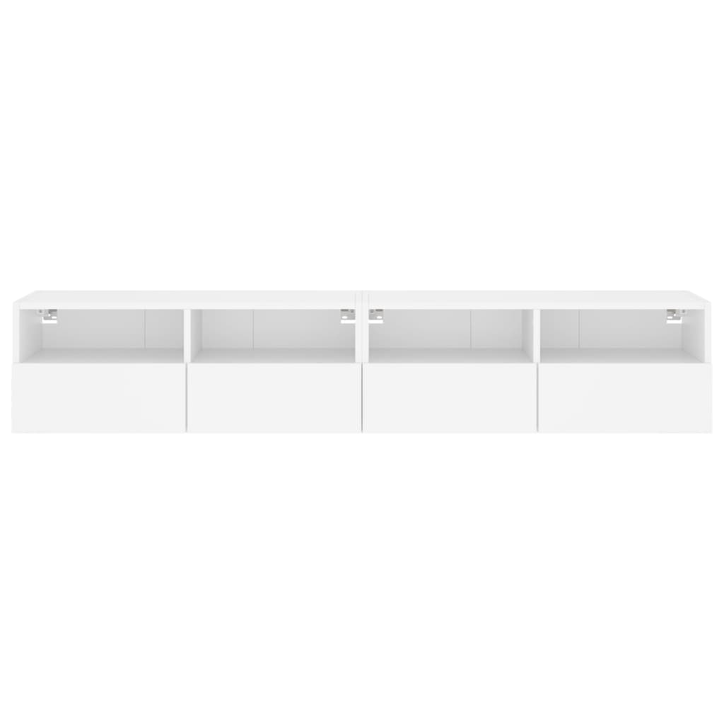 Meubles TV muraux 2 pcs blanc 80x30x30 cm bois d'ingénierie - XIOS