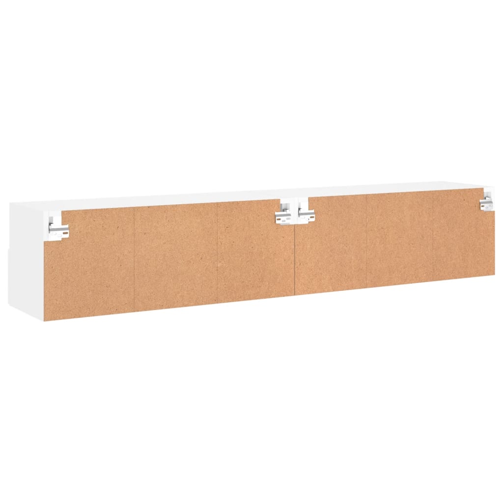 Meubles TV muraux 2 pcs blanc 80x30x30 cm bois d'ingénierie - XIOS