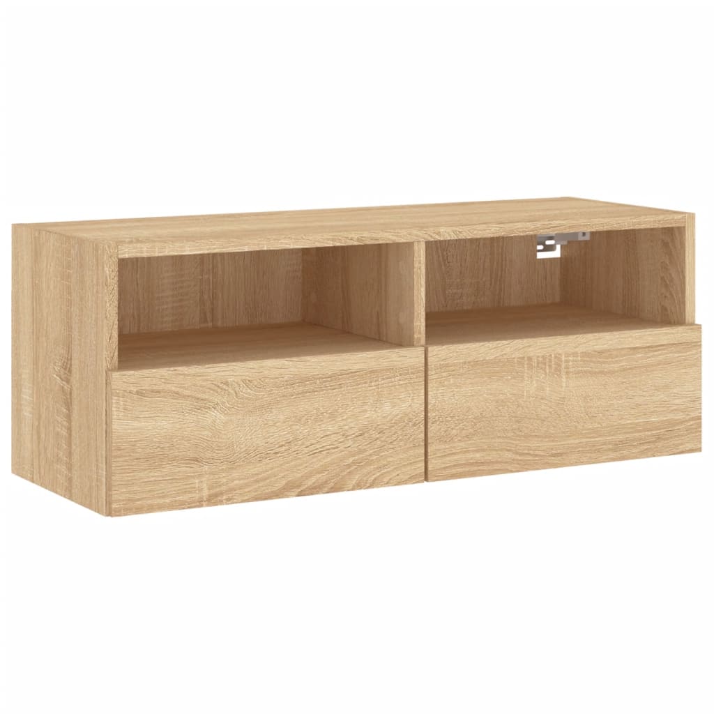 Meuble TV mural chêne sonoma 80x30x30 cm bois d'ingénierie - XIOS