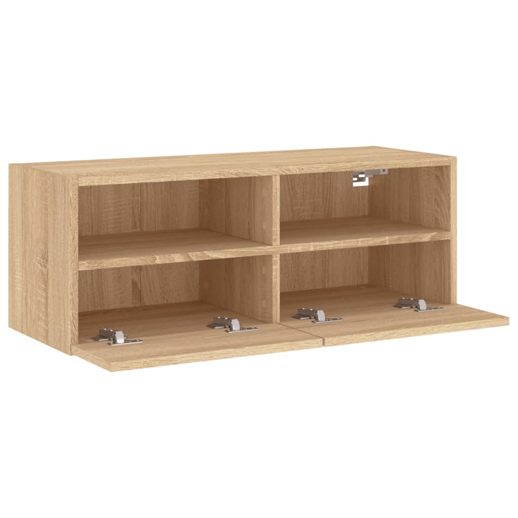 Meuble TV mural chêne sonoma 80x30x30 cm bois d'ingénierie - XIOS