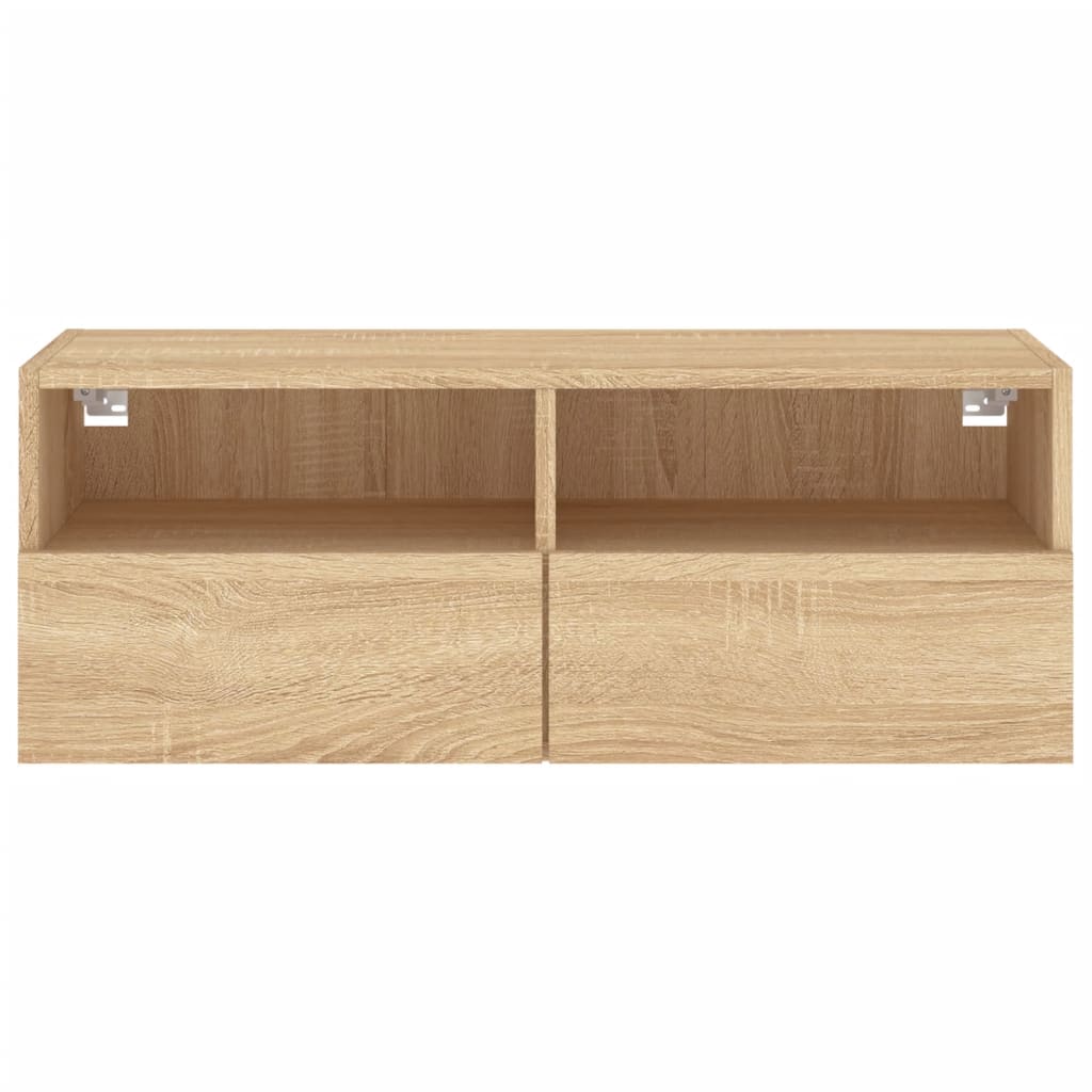 Meuble TV mural chêne sonoma 80x30x30 cm bois d'ingénierie - XIOS