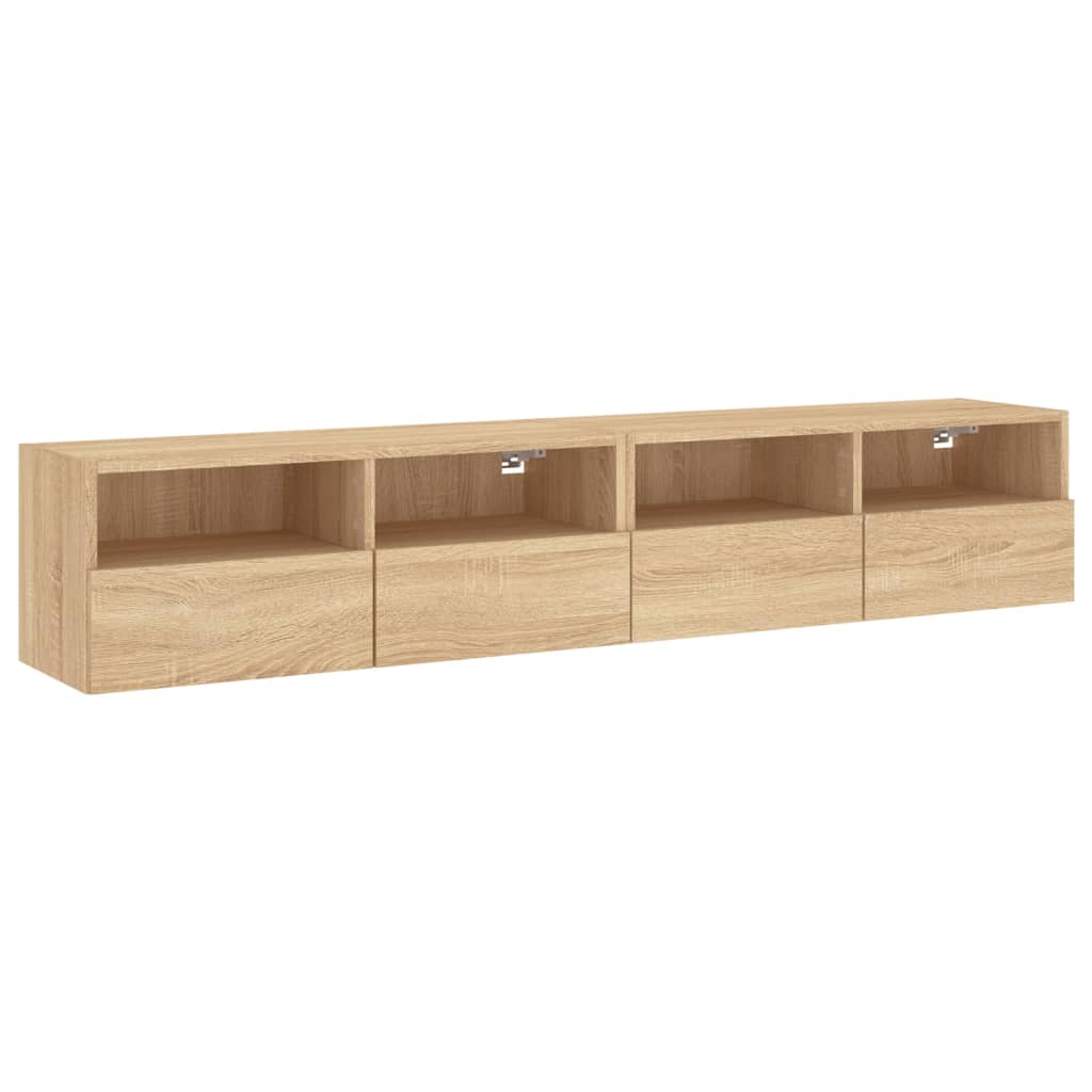 Meubles TV muraux 2 pcs chêne sonoma 80x30x30cm bois ingénierie - XIOS