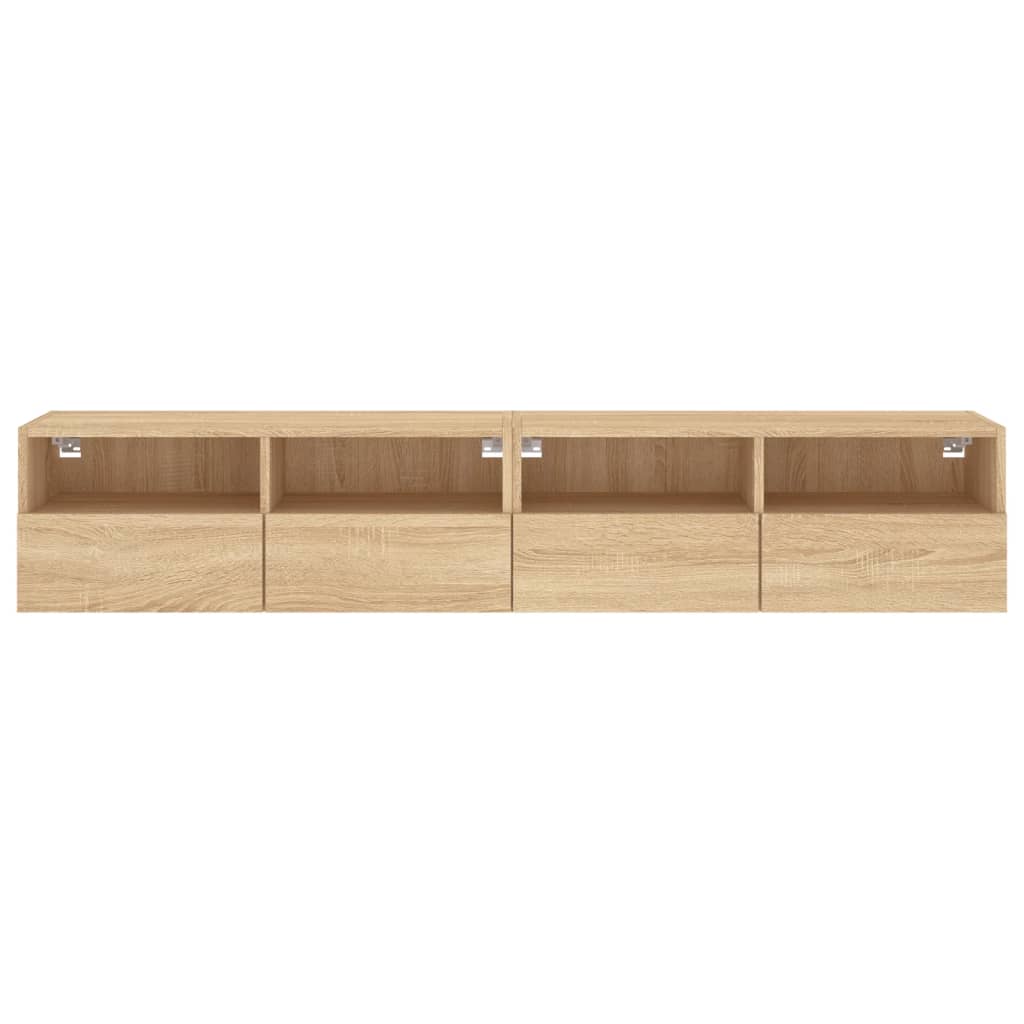 Meubles TV muraux 2 pcs chêne sonoma 80x30x30cm bois ingénierie - XIOS