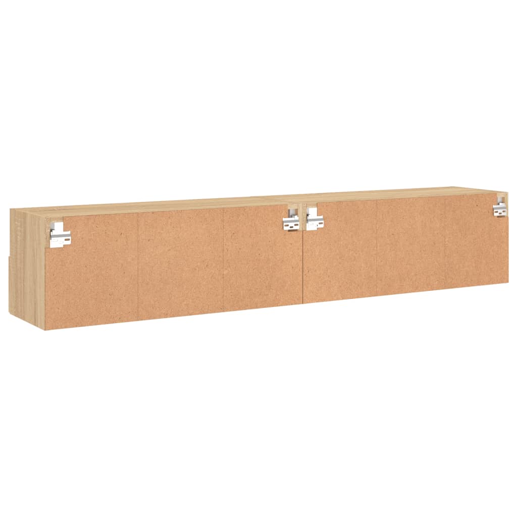 Meubles TV muraux 2 pcs chêne sonoma 80x30x30cm bois ingénierie - XIOS