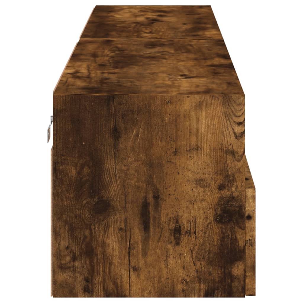 Meubles TV muraux 2 pcs chêne fumé 80x30x30cm bois d'ingénierie - XIOS
