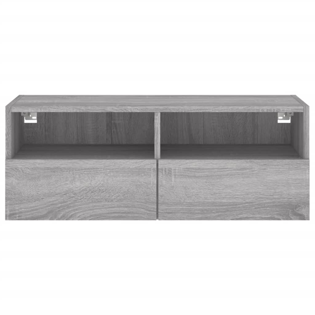 Meuble TV mural sonoma gris 80x30x30 cm bois d'ingénierie - XIOS