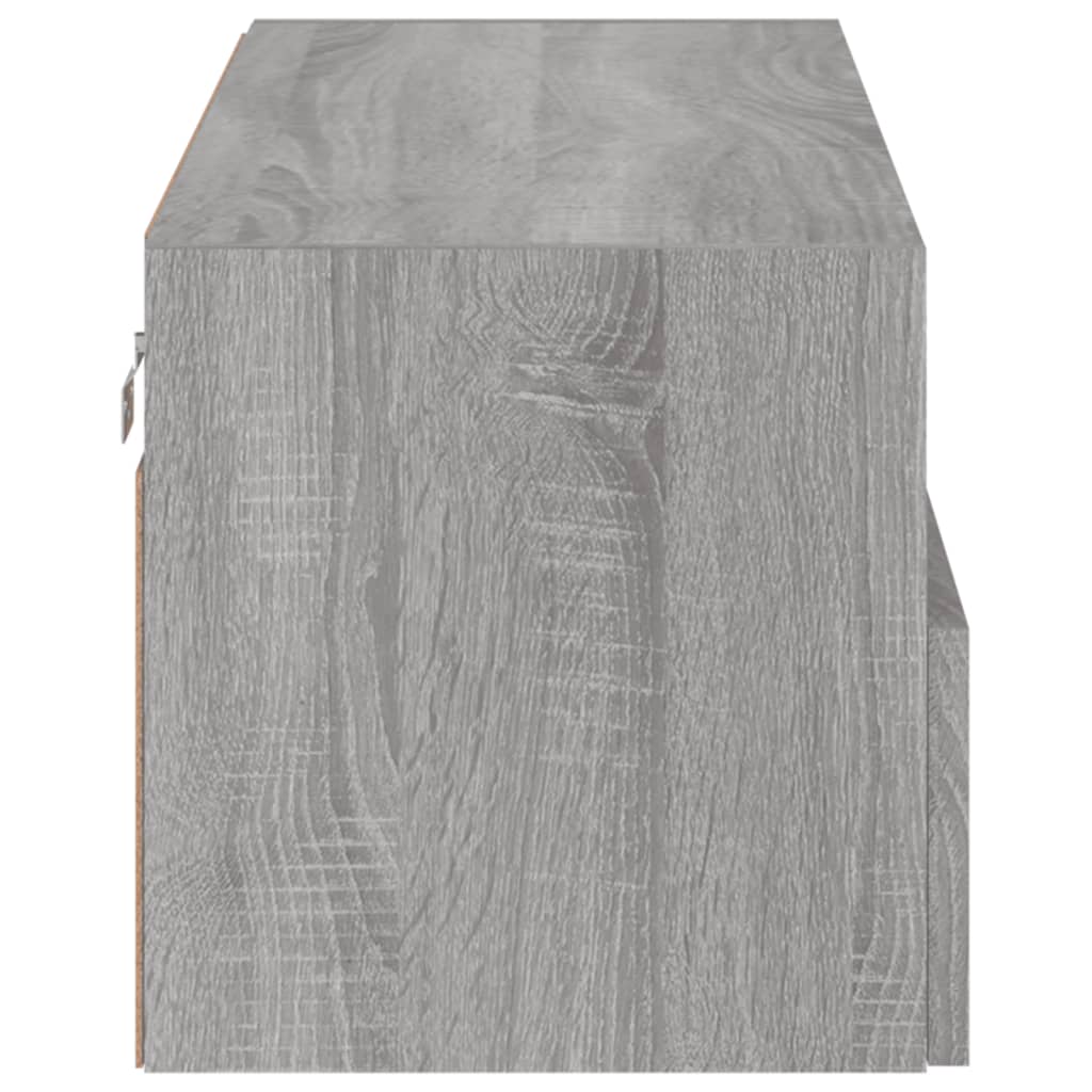 Meuble TV mural sonoma gris 80x30x30 cm bois d'ingénierie - XIOS
