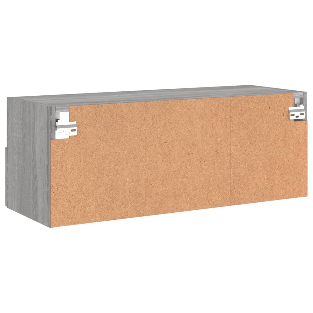 Meuble TV mural sonoma gris 80x30x30 cm bois d'ingénierie - XIOS