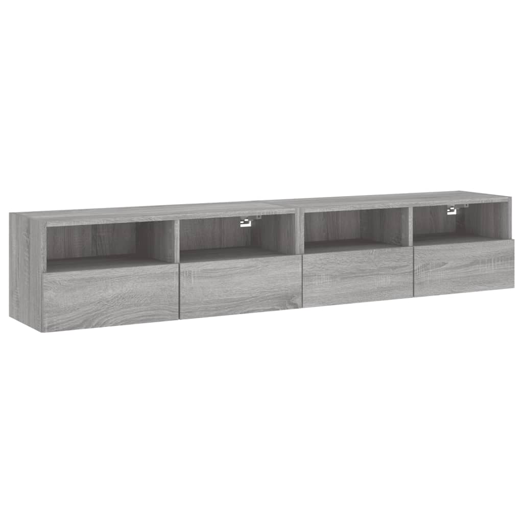 Meubles TV muraux 2pcs sonoma gris 80x30x30cm bois d'ingénierie - XIOS