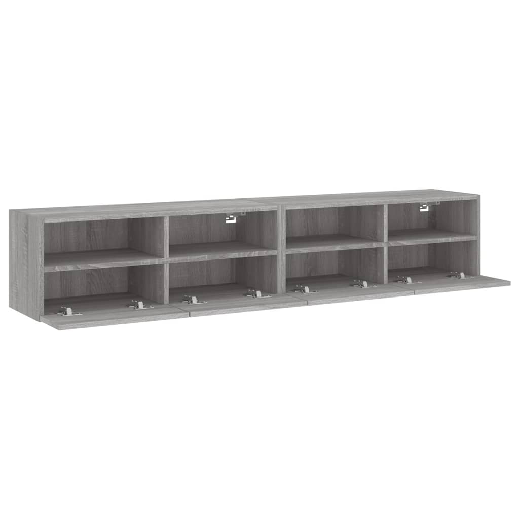 Meubles TV muraux 2pcs sonoma gris 80x30x30cm bois d'ingénierie - XIOS