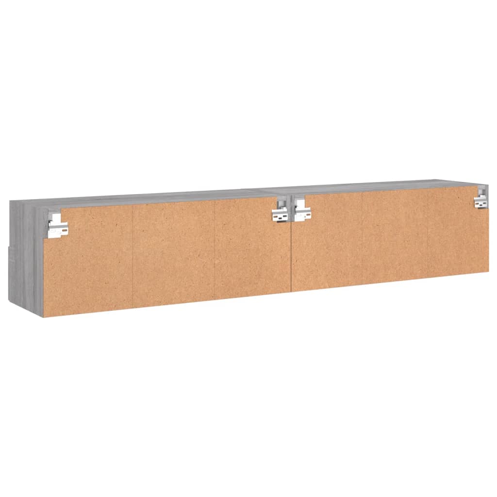 Meubles TV muraux 2pcs sonoma gris 80x30x30cm bois d'ingénierie - XIOS