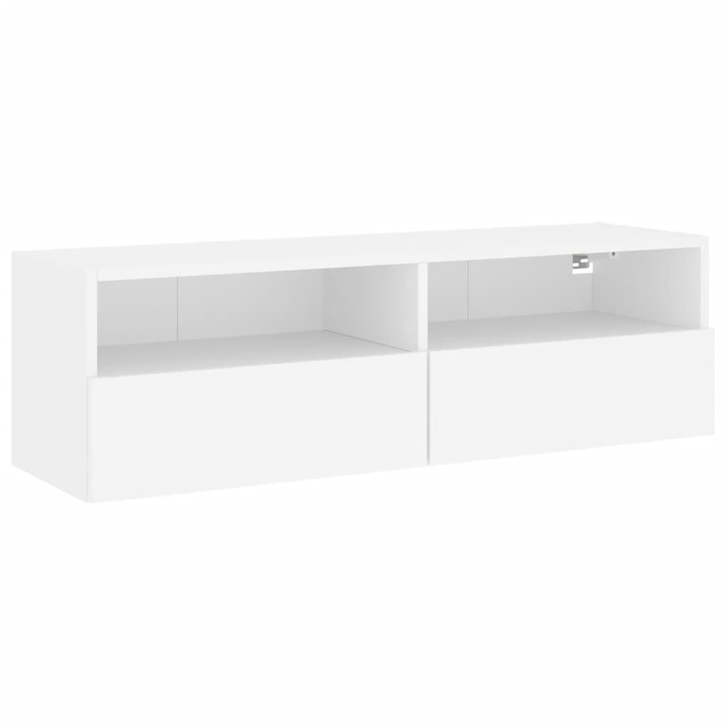 Meuble TV mural blanc 100x30x30 cm bois d'ingénierie - XIOS