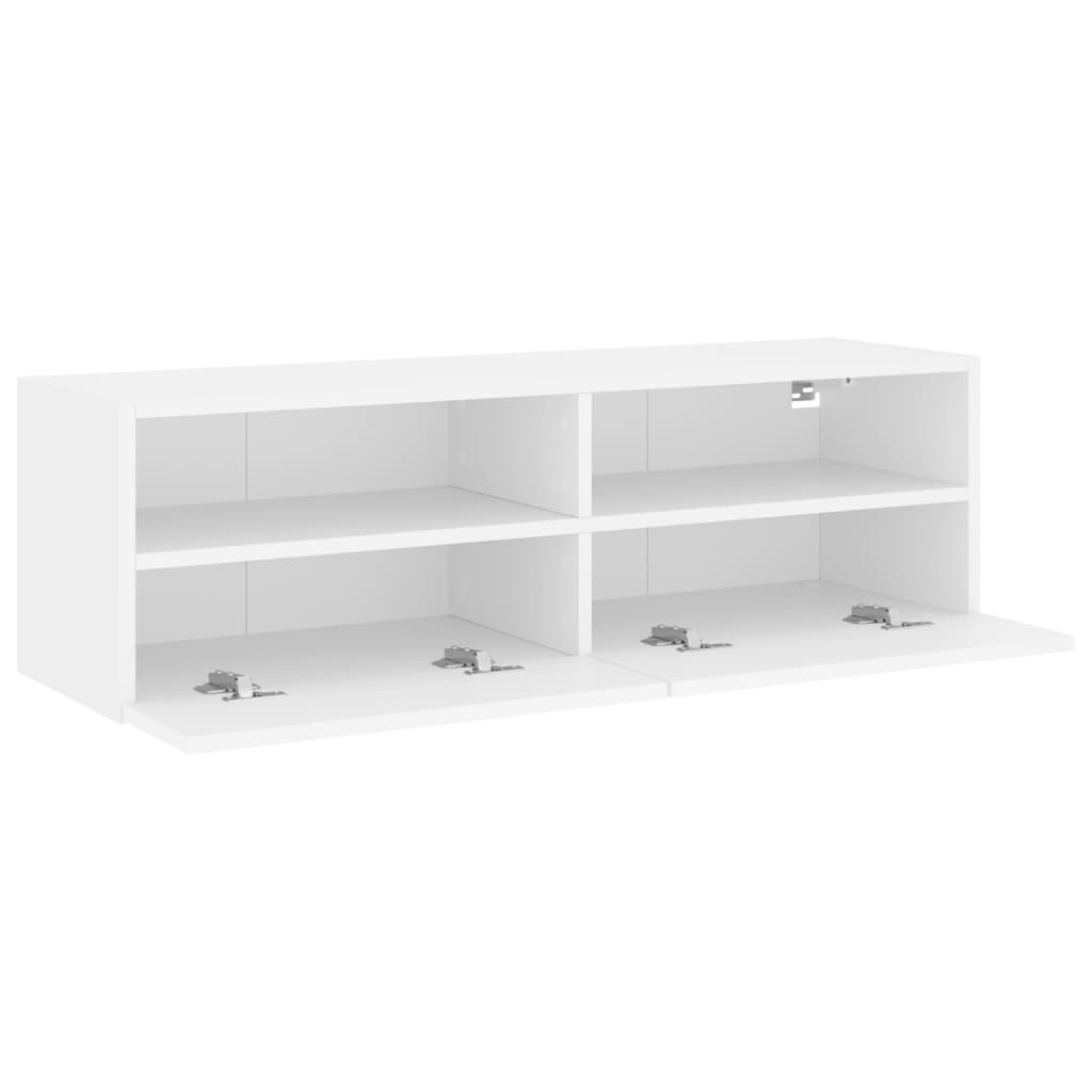 Meuble TV mural blanc 100x30x30 cm bois d'ingénierie - XIOS