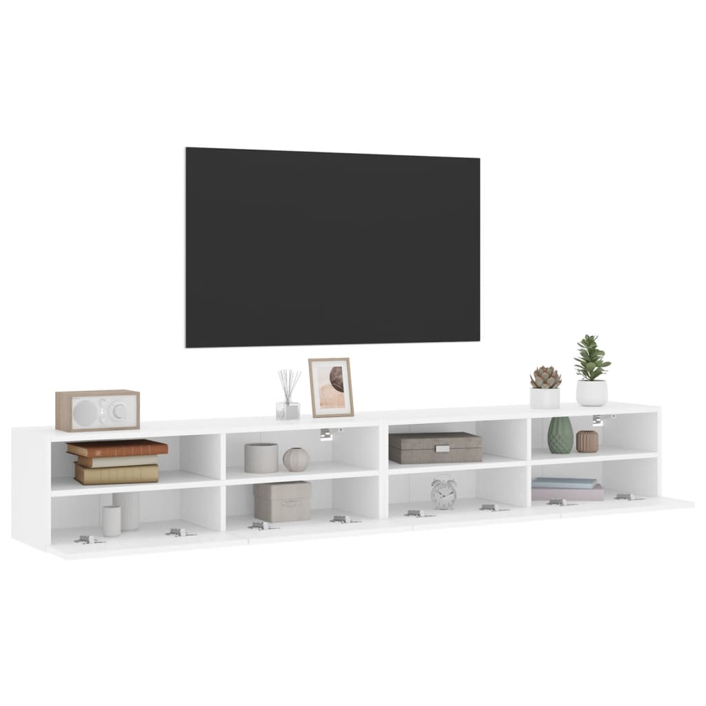 Meubles TV muraux 2 pcs blanc 100x30x30 cm bois d'ingénierie - XIOS